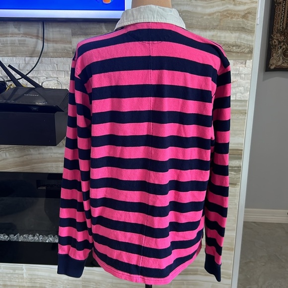 Ovadia & Sons Pink Black Rugby Polo Long Sleeve Shirt. Size M - Picture 4 of 12
